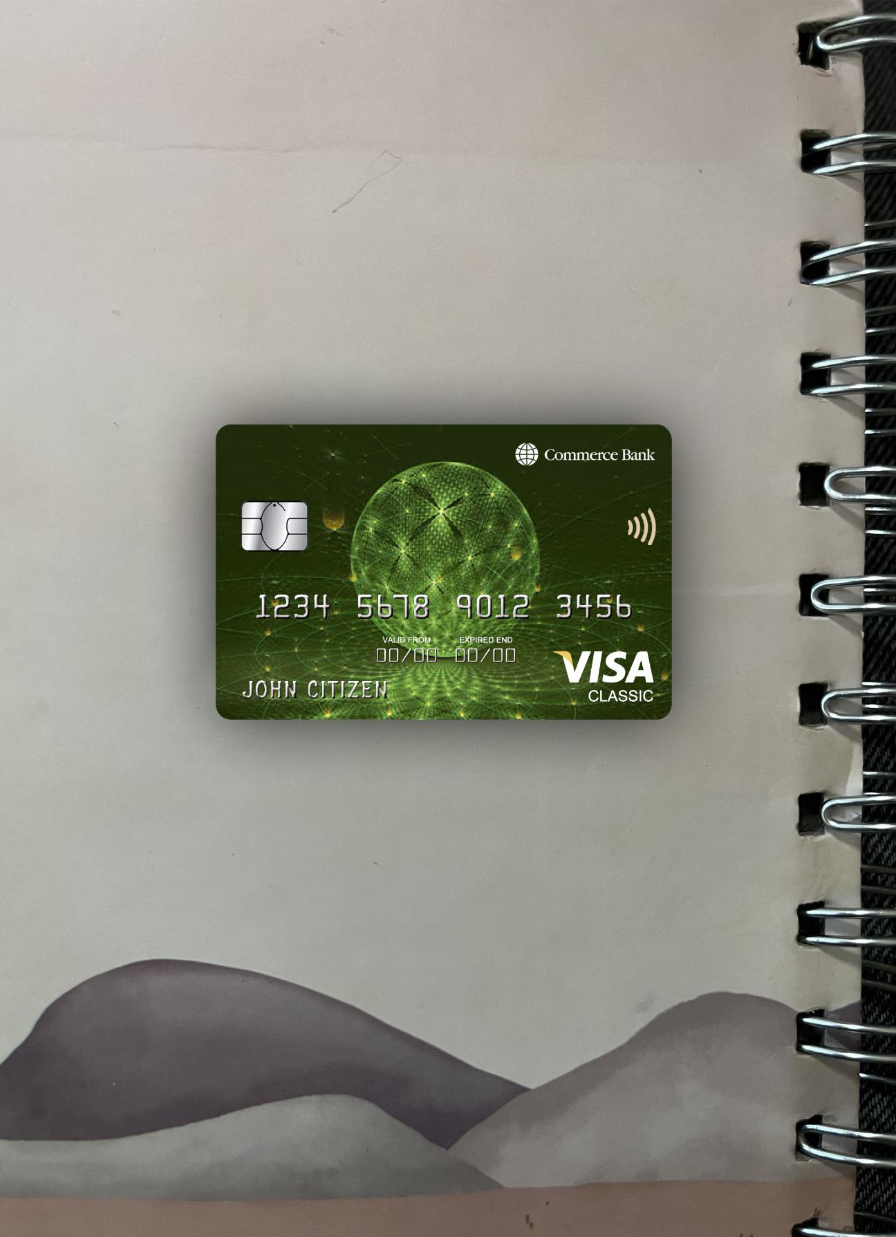 Download USA Commerce bank visa classic card photolook front Photoshop template